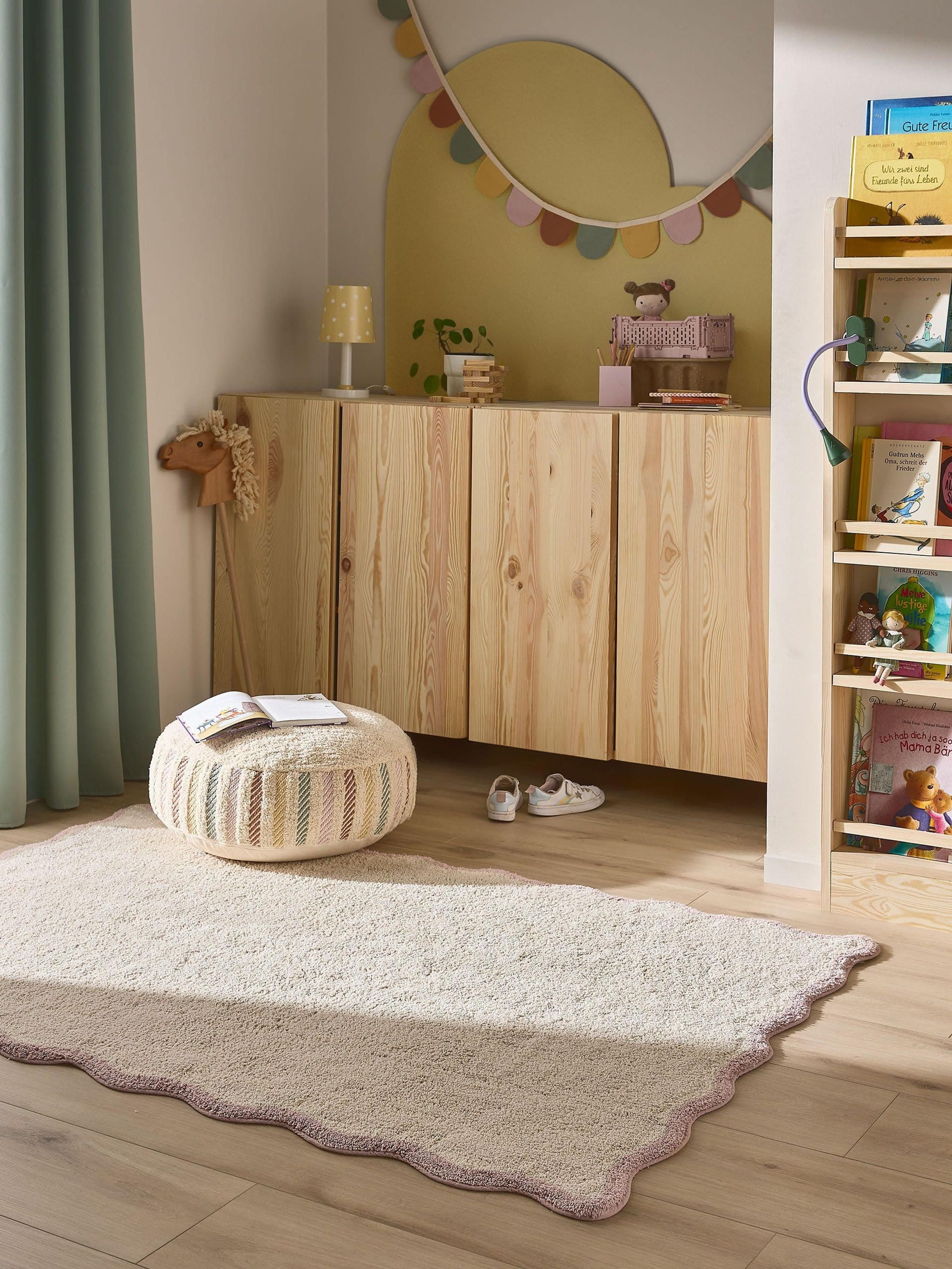 Handgetuft kindervloerkleed Emilia van katoen, wasbaar