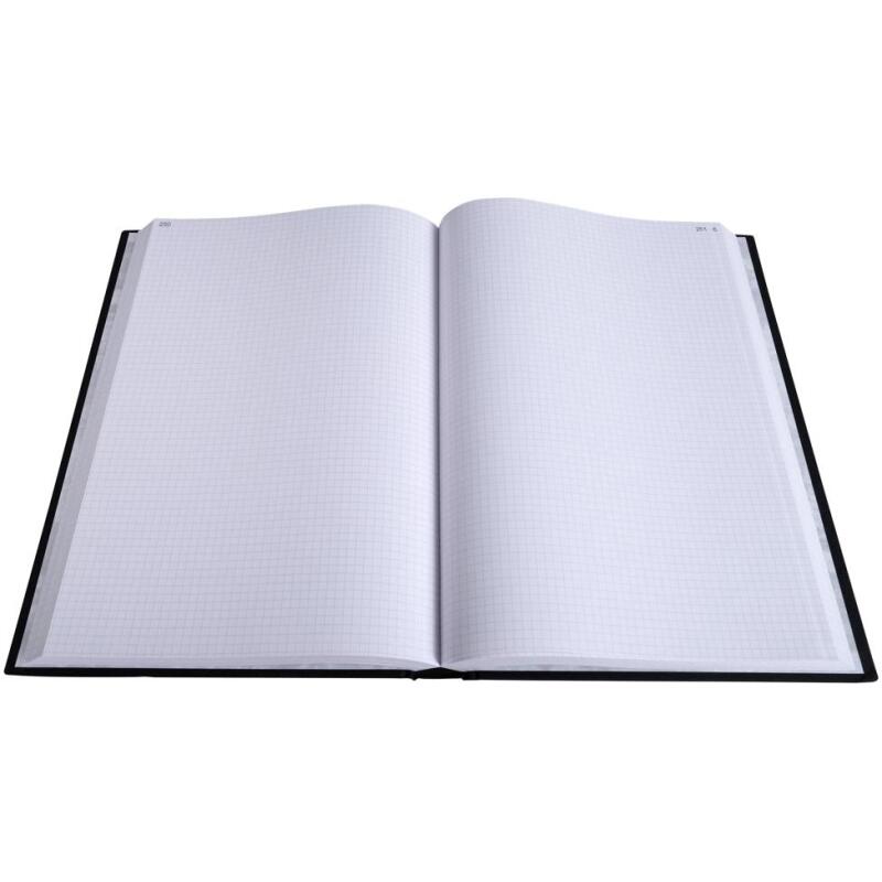 Registre 35x22,5cm 5x5 folioté 600 pages - Noir toilé
