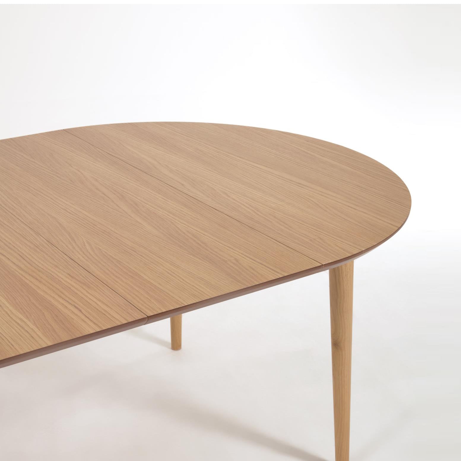 Kave Home Oqui Eettafel Uitschuifbaar Ovaal - 140/220 x 90 cm - Eiken