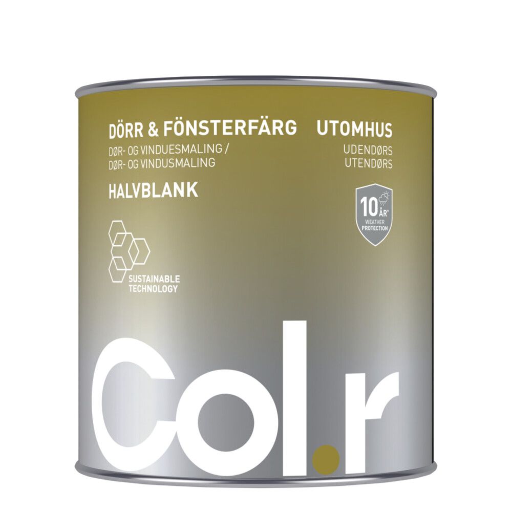 DØR & VINDUSMALING COL.R UTENDØRS SVART 0,5L