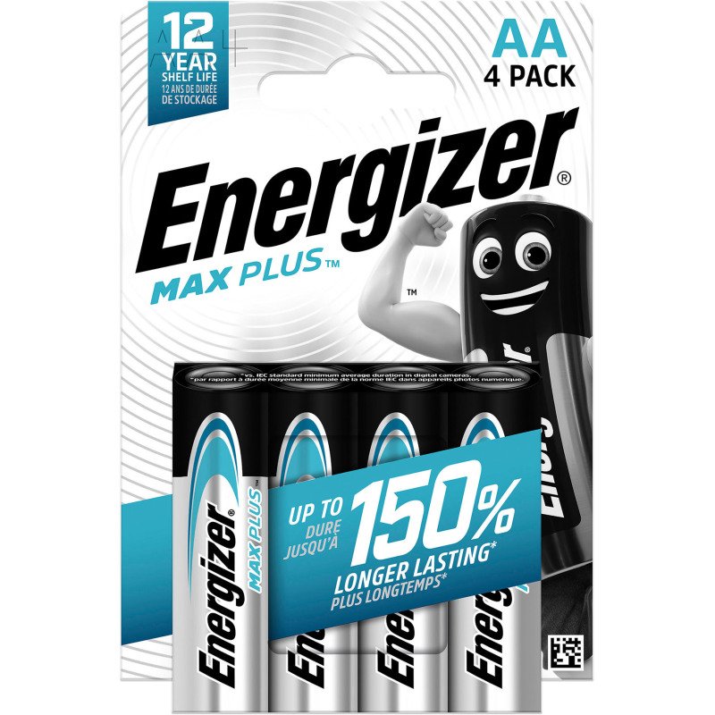 Energizer Max Plus - Pack de 4 piles Alcalines AA/LR06 - 1,5V