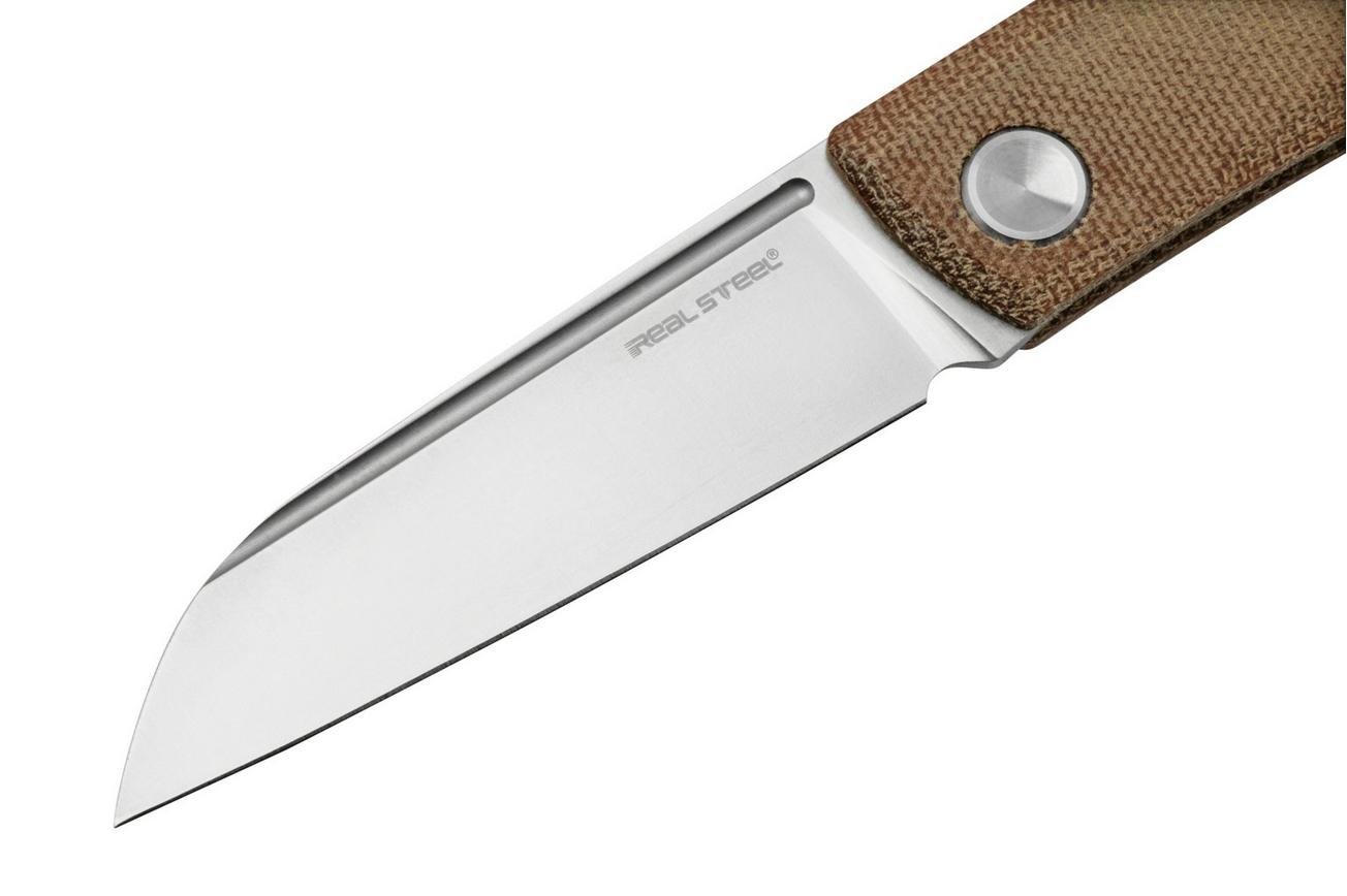 Real Steel Solis 7065NM, N690, Natural Micarta Knivesandtools Exclusive zakmes, Poltergeist design