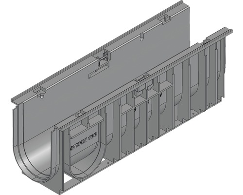 Hauraton Recyfix Standard 100 afvoergoot basisprofiel type 01005 van PP 500 mm x 150 mm x 185 mm