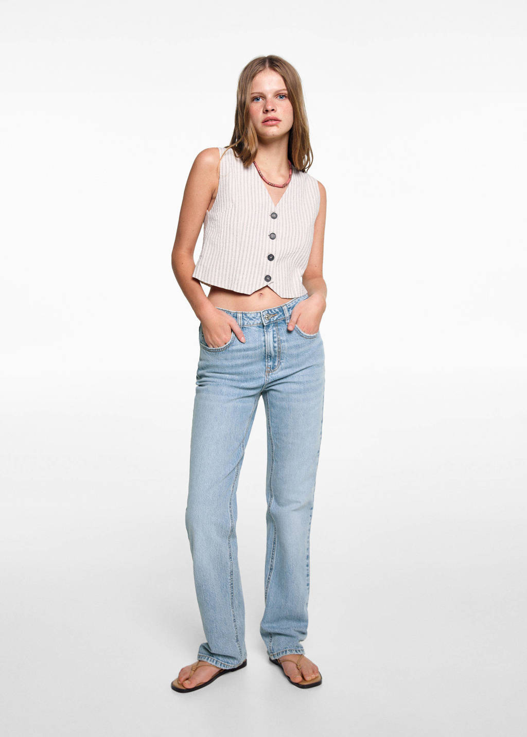 MANGO TEEN regular fit jeans changeant blauw
