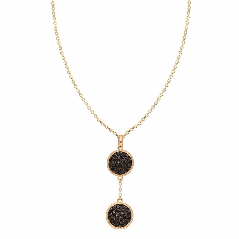 Collier Doré Zirconiums Noir