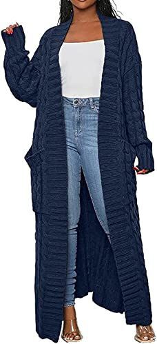 Dames Vest - Gebreid - Lange Mouwen - Met Dubbele Zak - Wafelstructuur