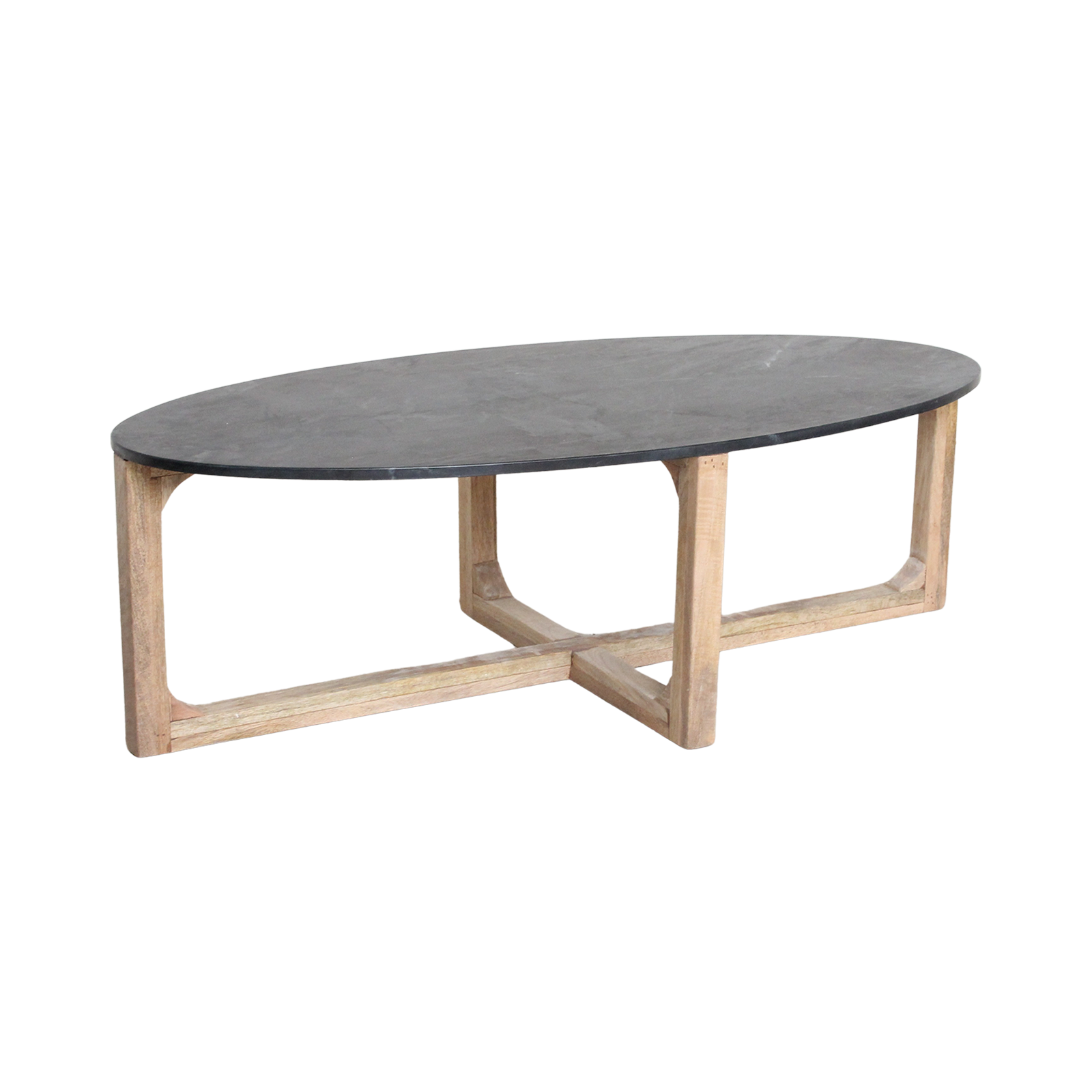 Salontafel Marmer Ovaal Zwart