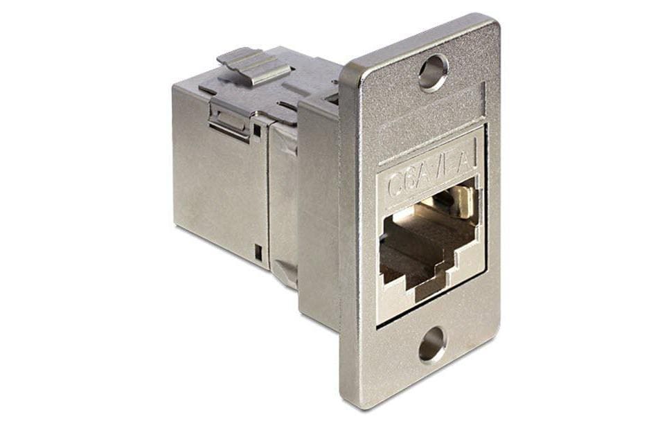 Geräteträger Keystone 4 StückHalterung zum Einbau in Gehäuse oder Geräte, 19.2 x 14.9 Port, Zink