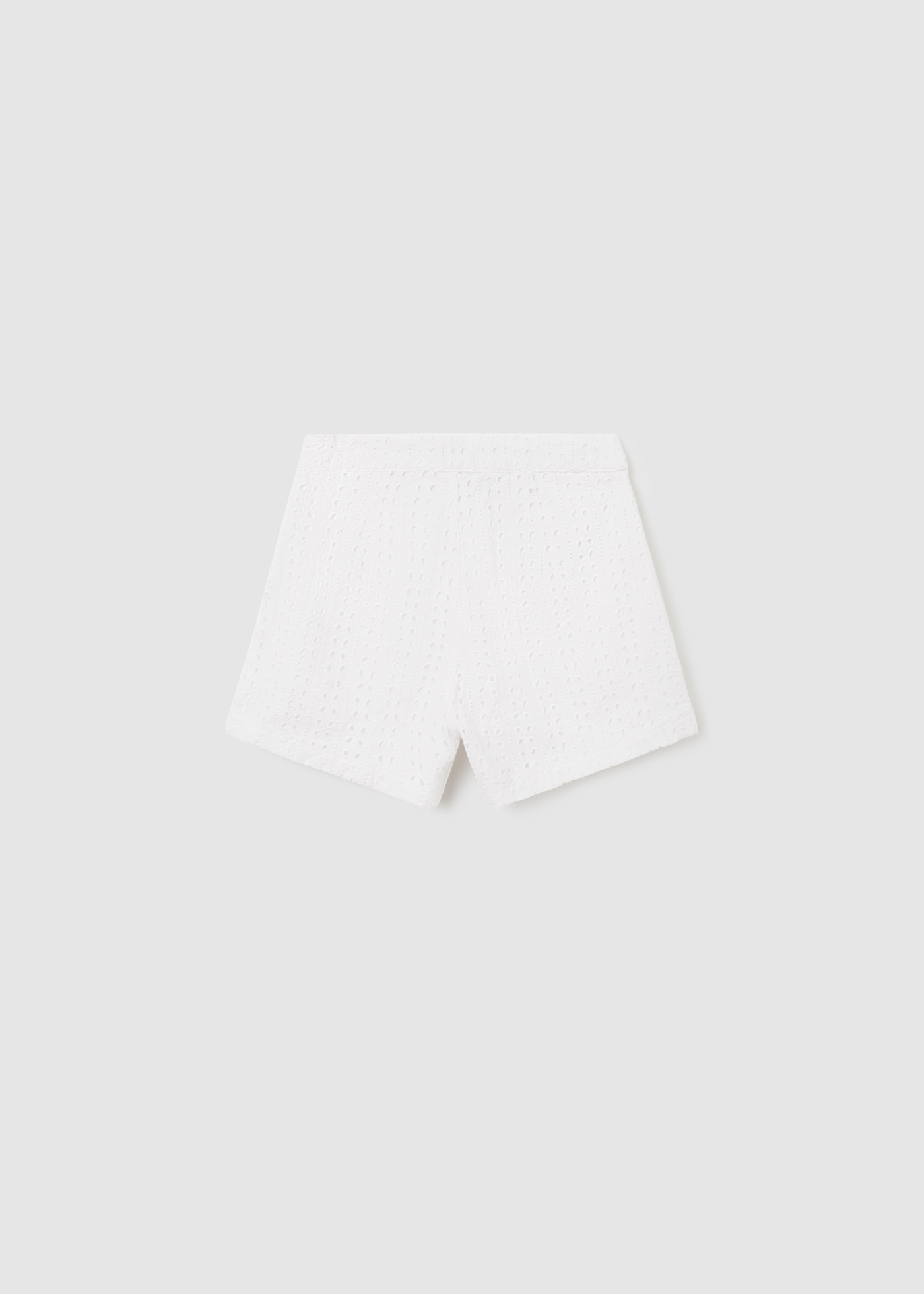 shorts de algodão perfurado para meninas