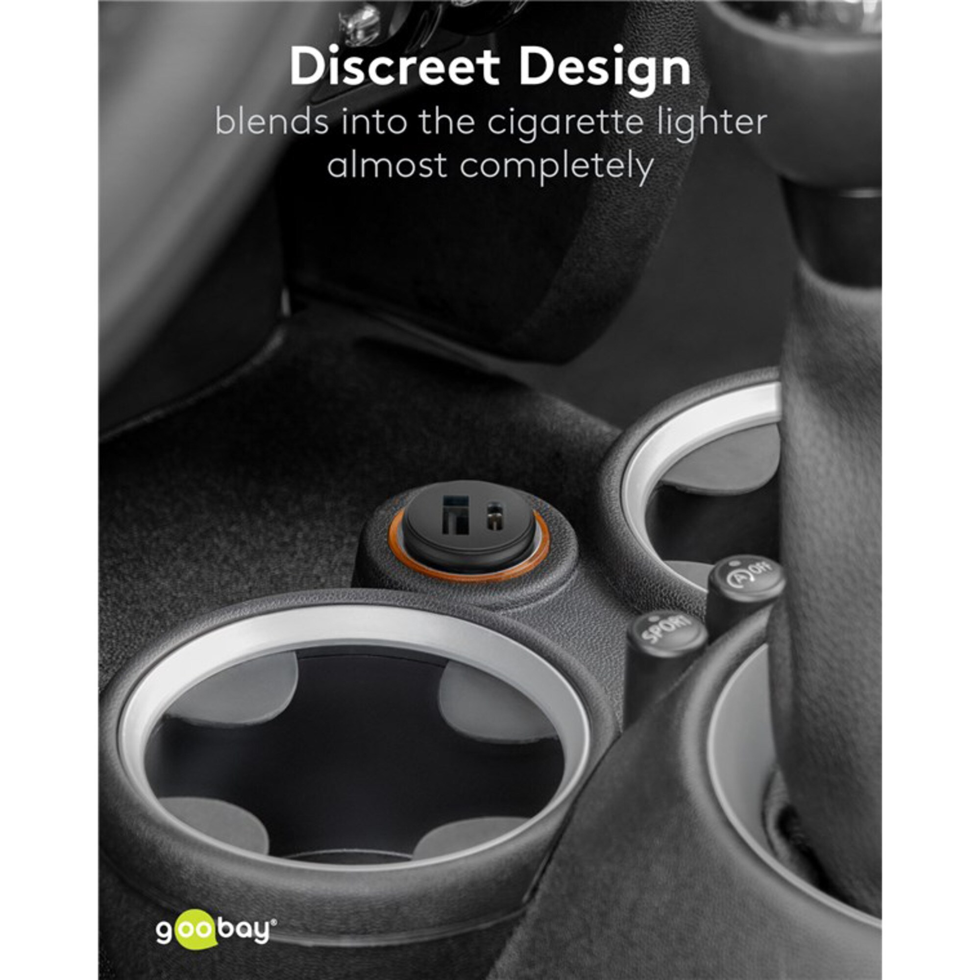 goobay Ladegerät Dual-USB Auto-Schnellladegerät 45 Watt, PD