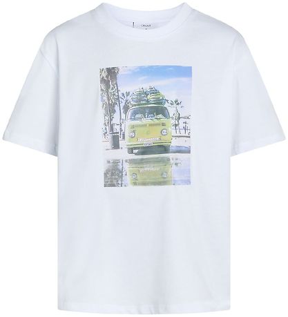 Grønt T-shirt - Kapow - Hvid m. Print