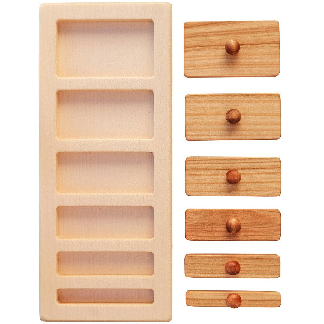 Wooden story knoppuzzel breed en smal - 6st