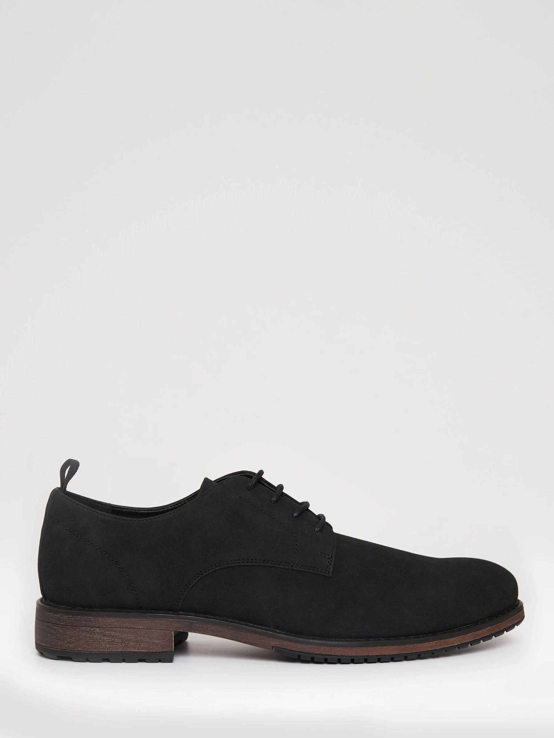 Zwart - Threadbare Faux Suede Derby Shoes