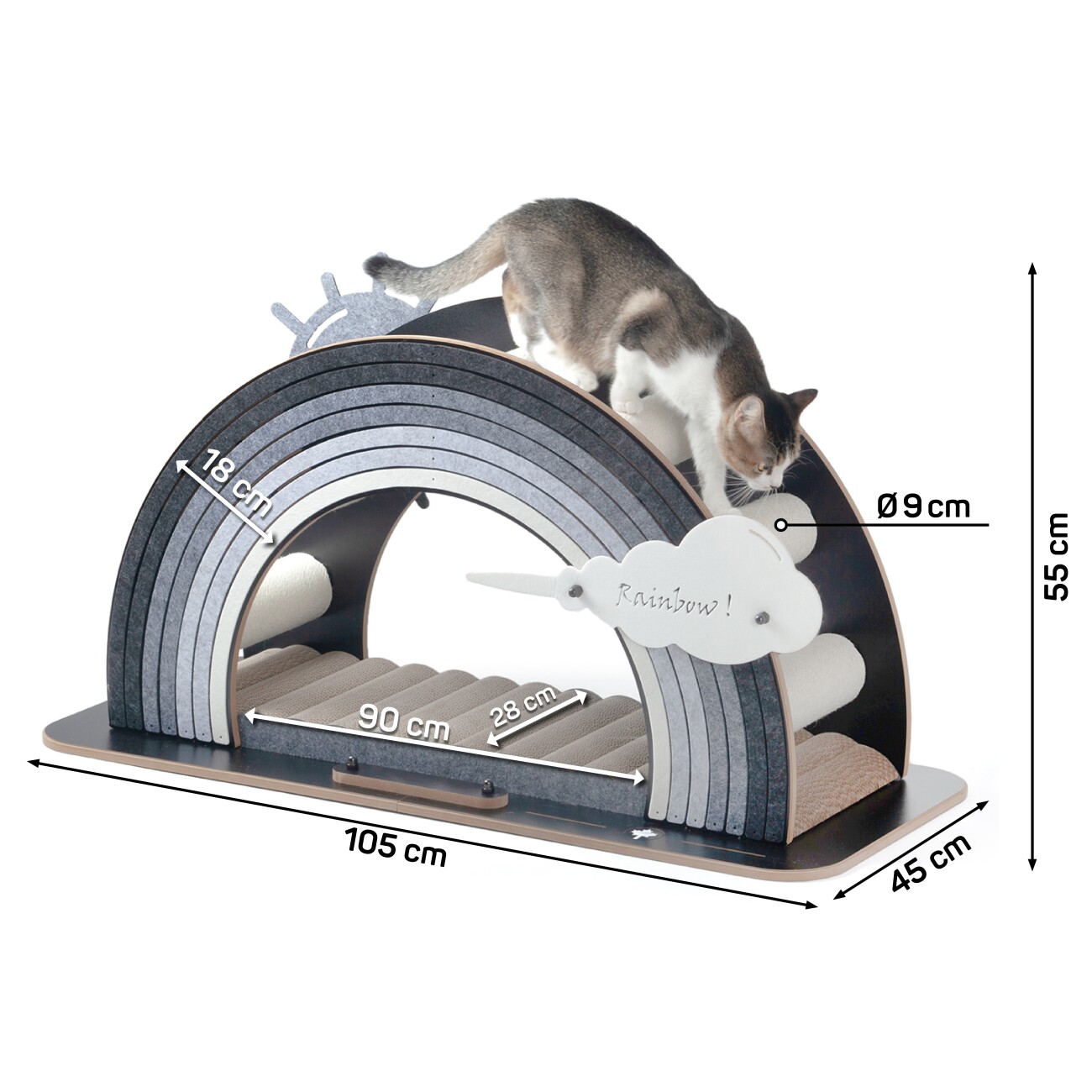 Canadian Cat Company Design-Kratzmöbel Rainbow grau