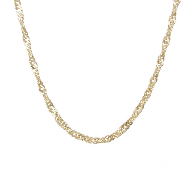 Collier Chaine Or Jaune - Maille Singapour - Femme