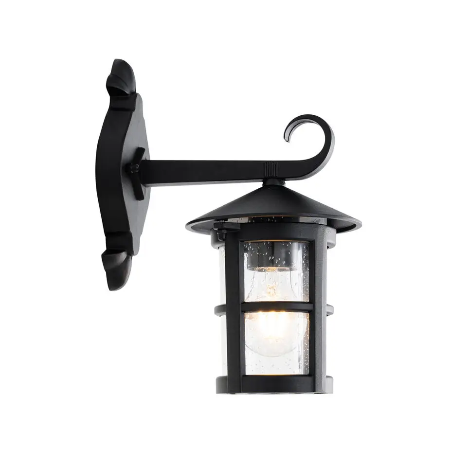 Qazqa wandlampen buiten herb zwart e27