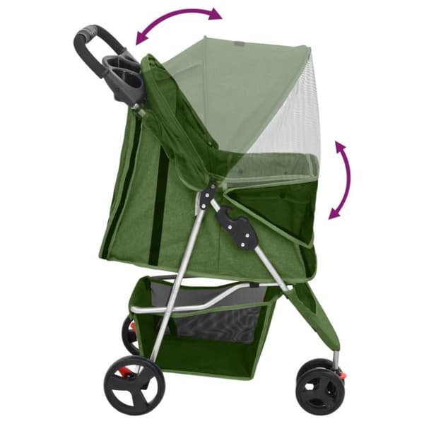 vidaXL Hundevogn sammenleggbar grønn 80x46x98 cm oxford-stoff