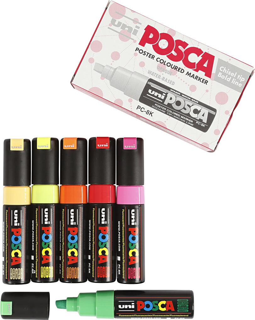 Posca Tusch - Nr. Pc-8K - Tykkelse 8 MM - 6 Farver