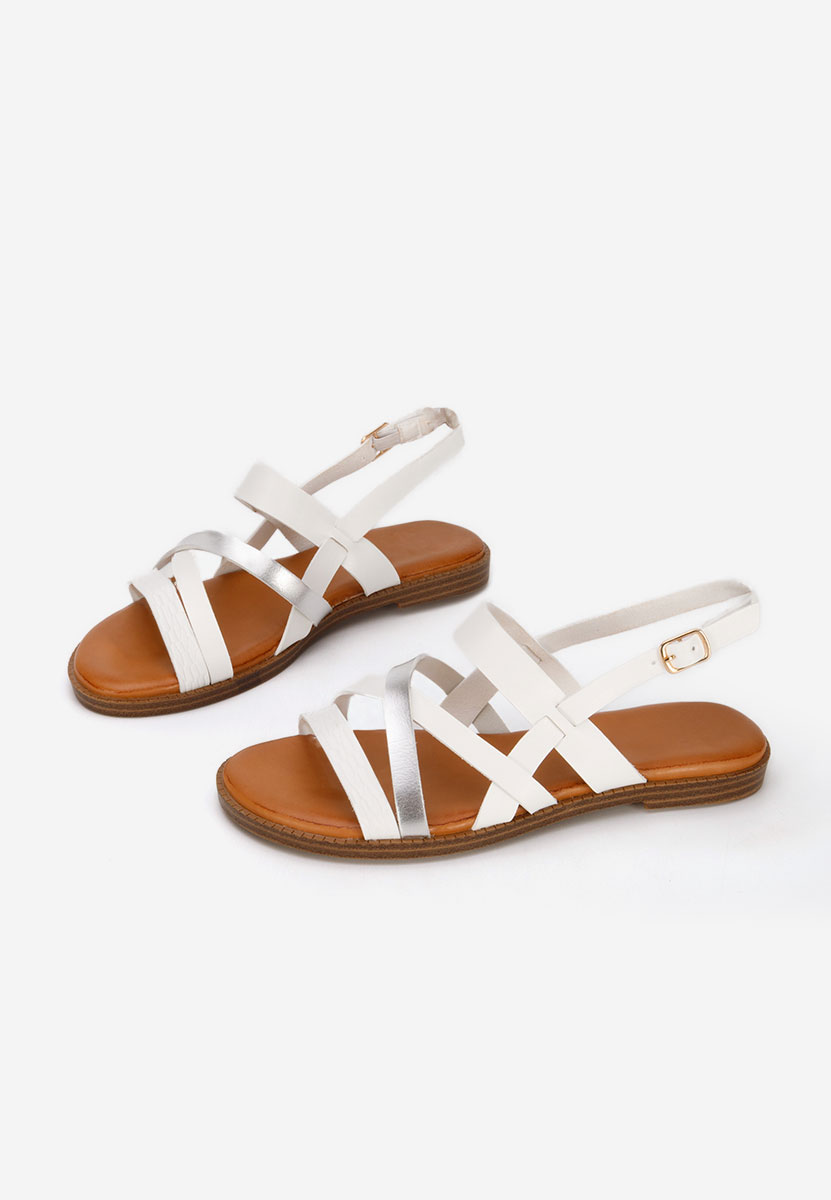 Sandales plates blanches Zilky