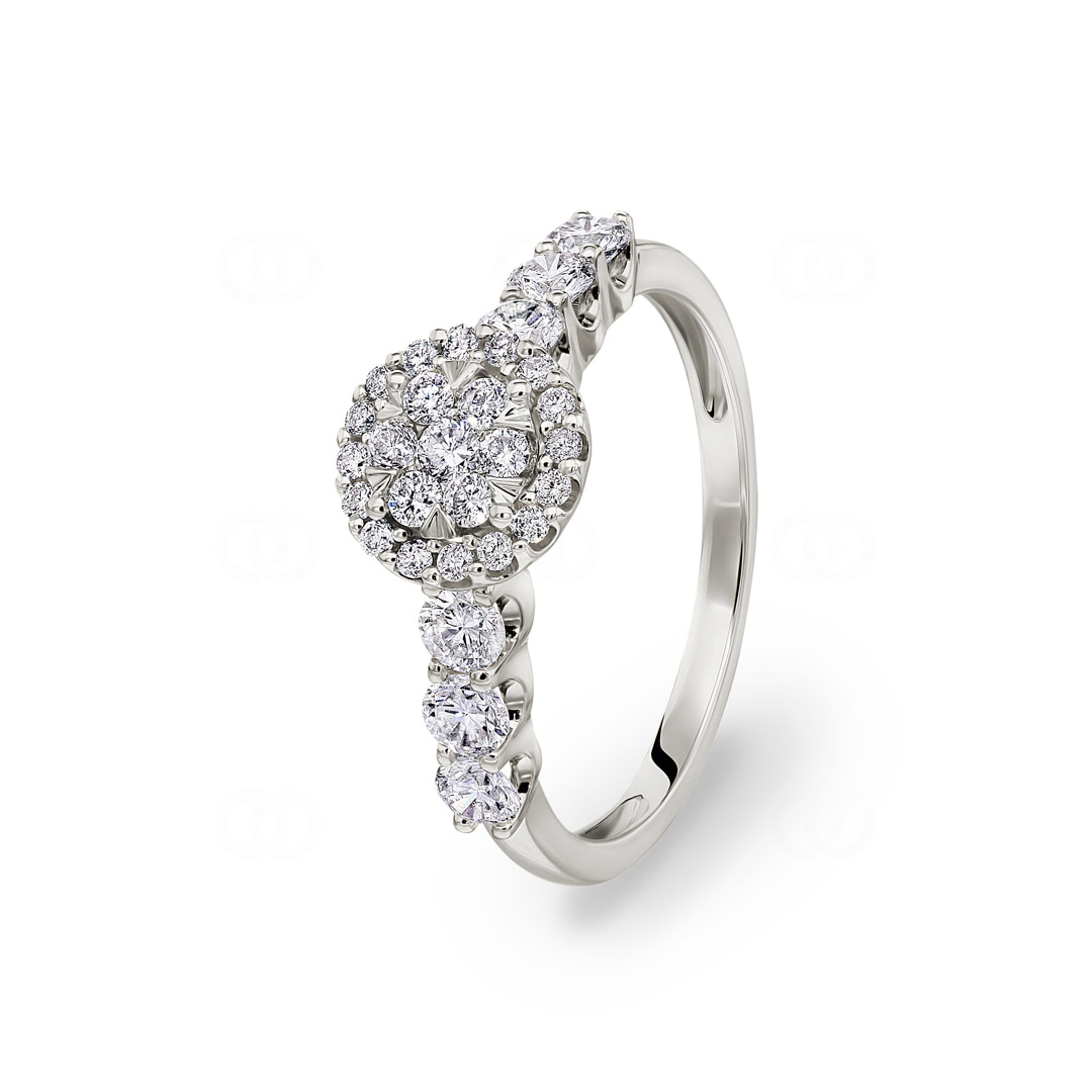 Verlobungsring 750/18 K Weissgold mit Diamanten 0.75 ct H/si by CHRISTIAN