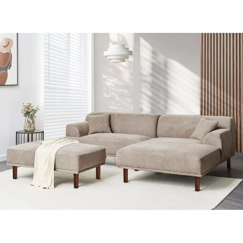 HOLT - Ottomaan - Taupe - Polyester