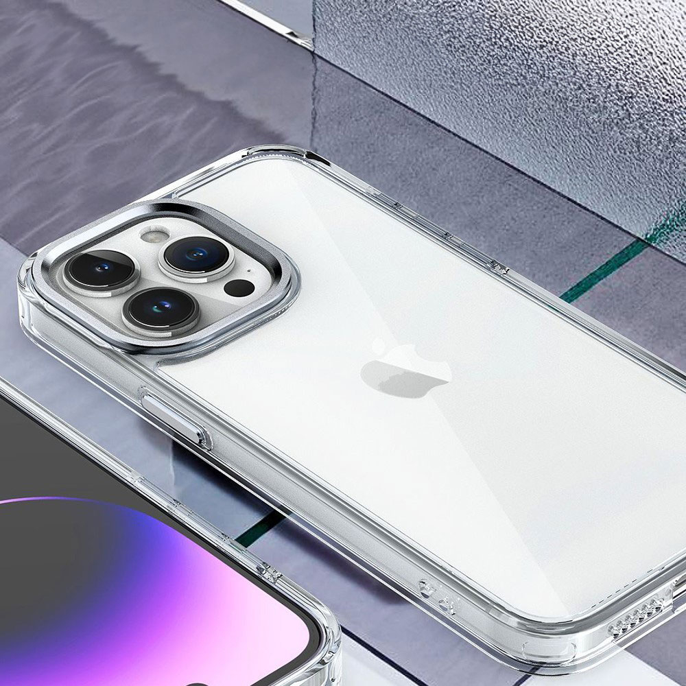 iPhone 16 Pro Max Hybrid Hardcase Hülle TPU Bumper   Kunststoff Rückseite - Lila / Transparent