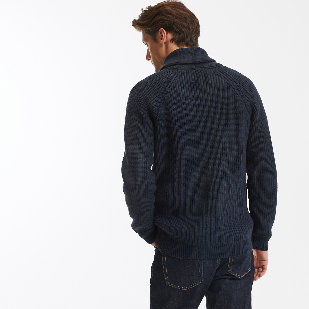 COLEÇÕES LA REDOUTE<br>Cardigã de malha grossa, gola xale