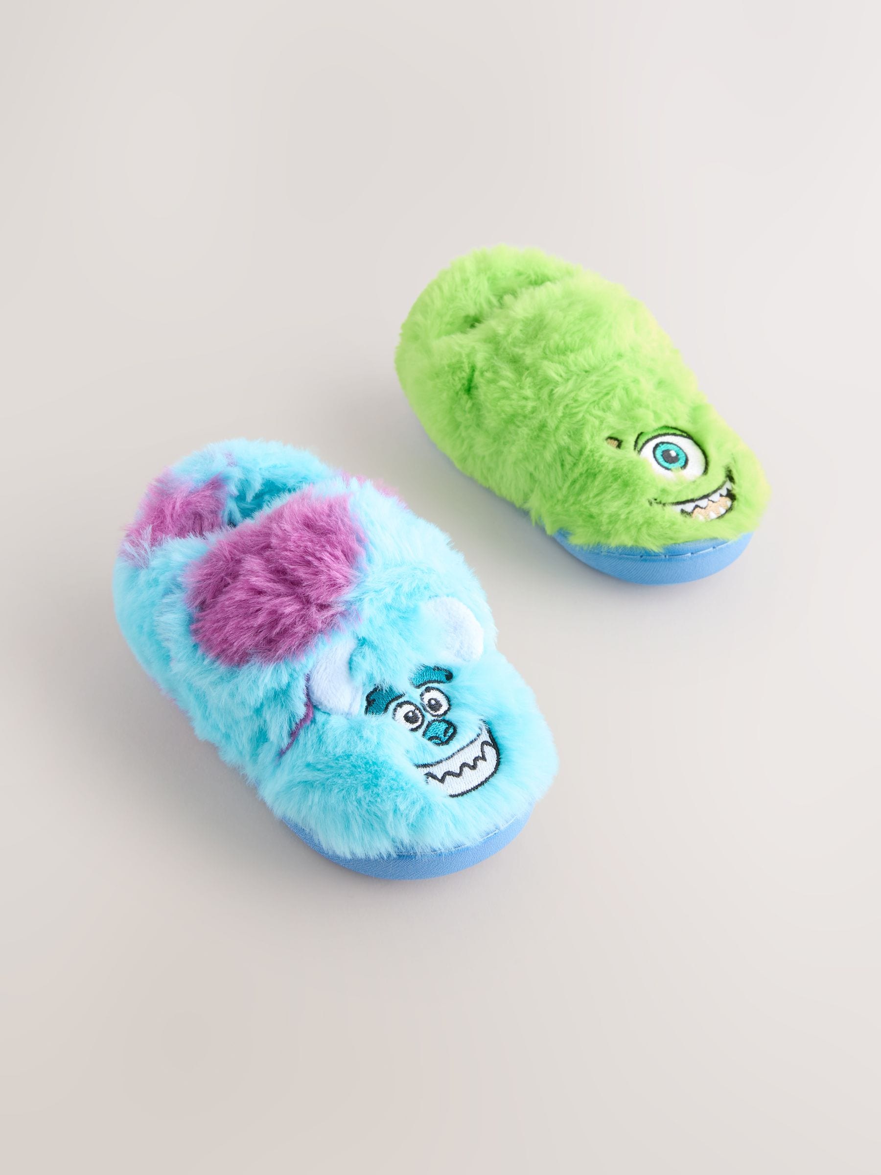 Blauw/Groen - Monsters Inc Fluffy Cupsole Slippers