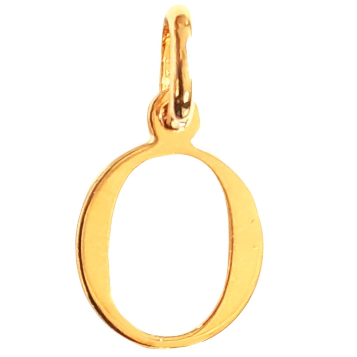 Pendentif Initiale simple lettre O en plaqué or