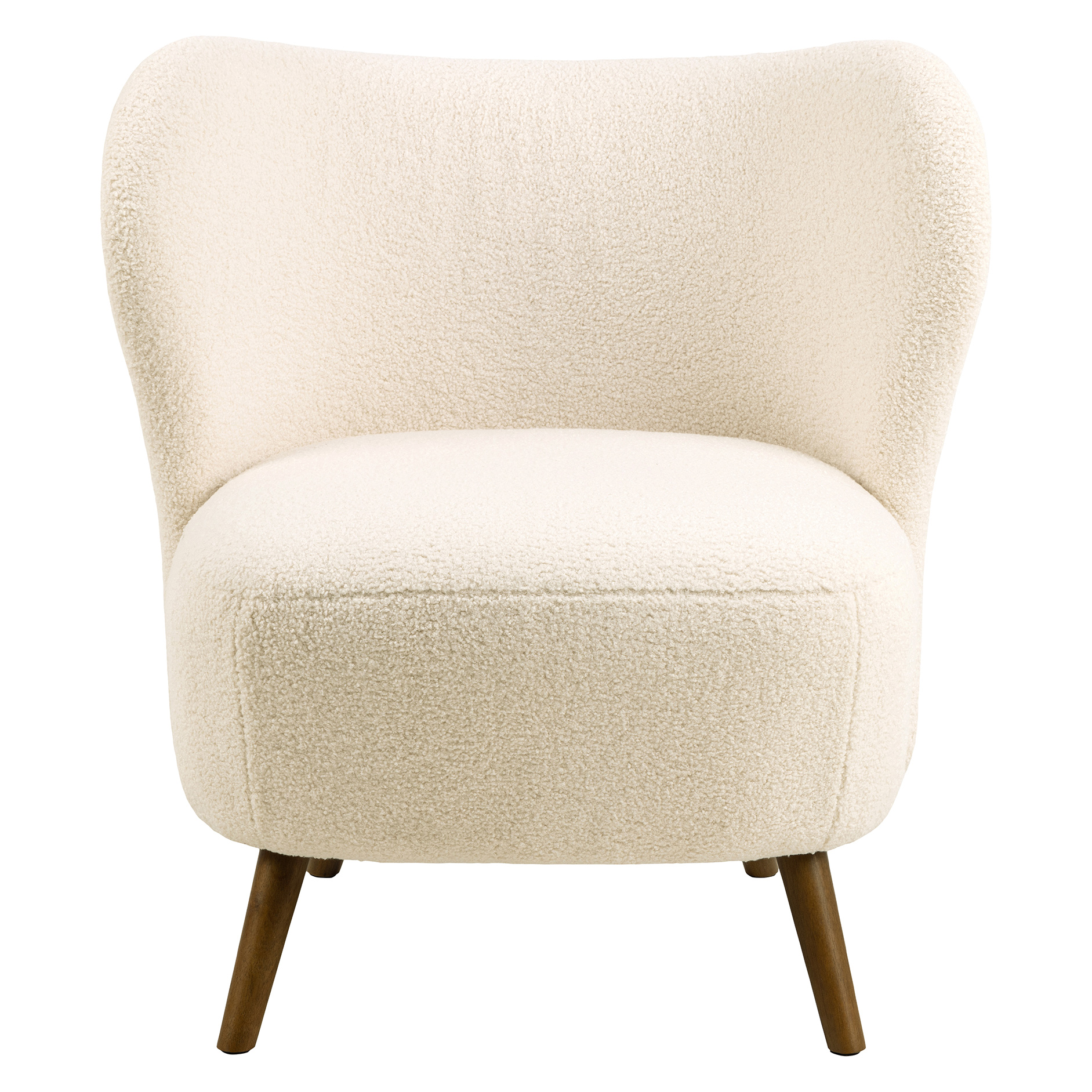 Loungestuhl CROSBY - beige - Rubberwood - Plüsch