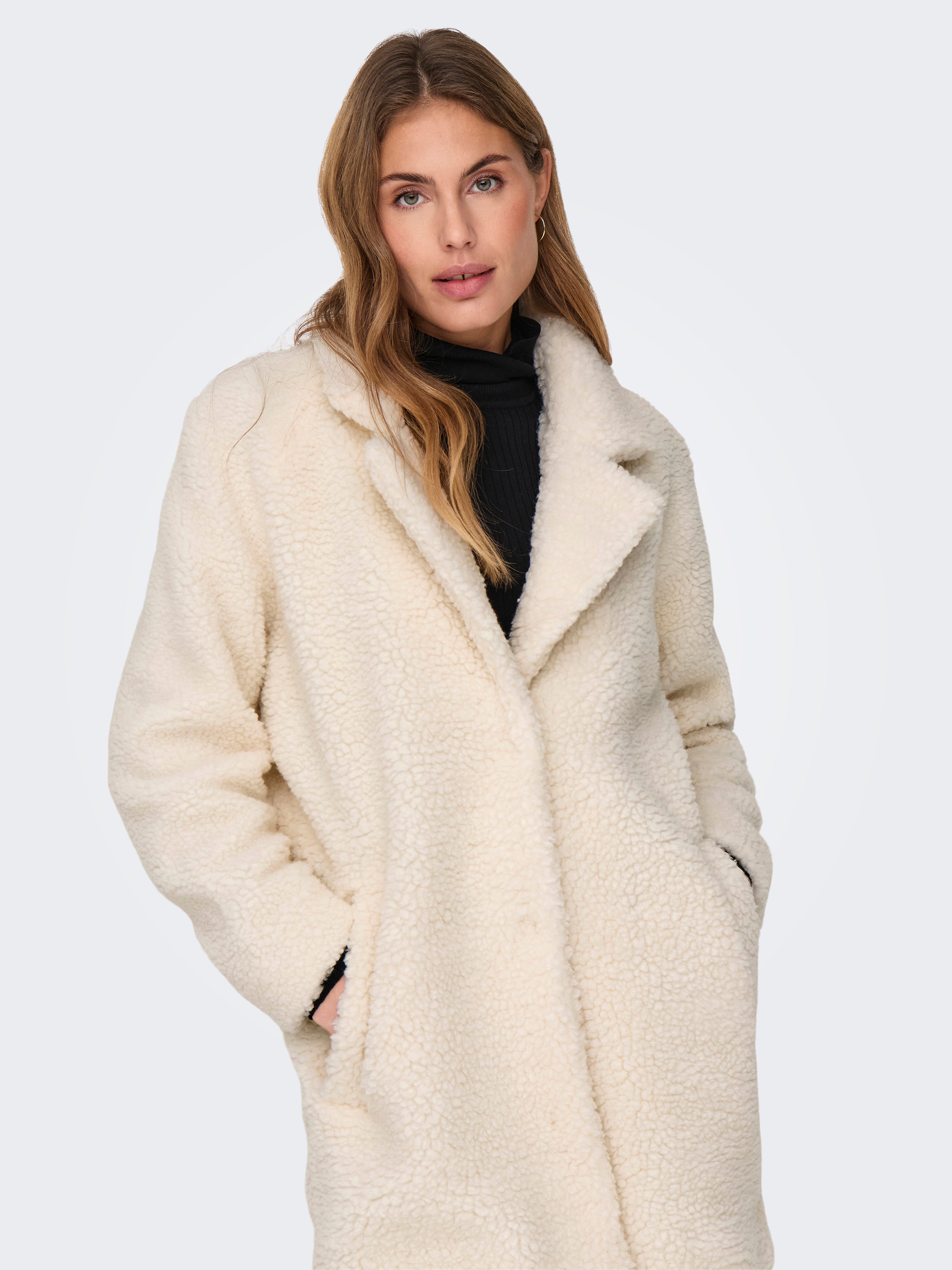 ONLNEWAURELIA Teddyfell Jacke Whisper White