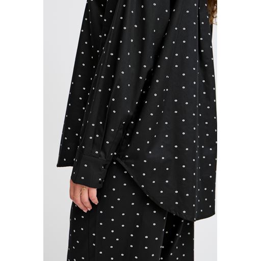 Ichi Stormie Skjorte, Black w/ White Flower, 38