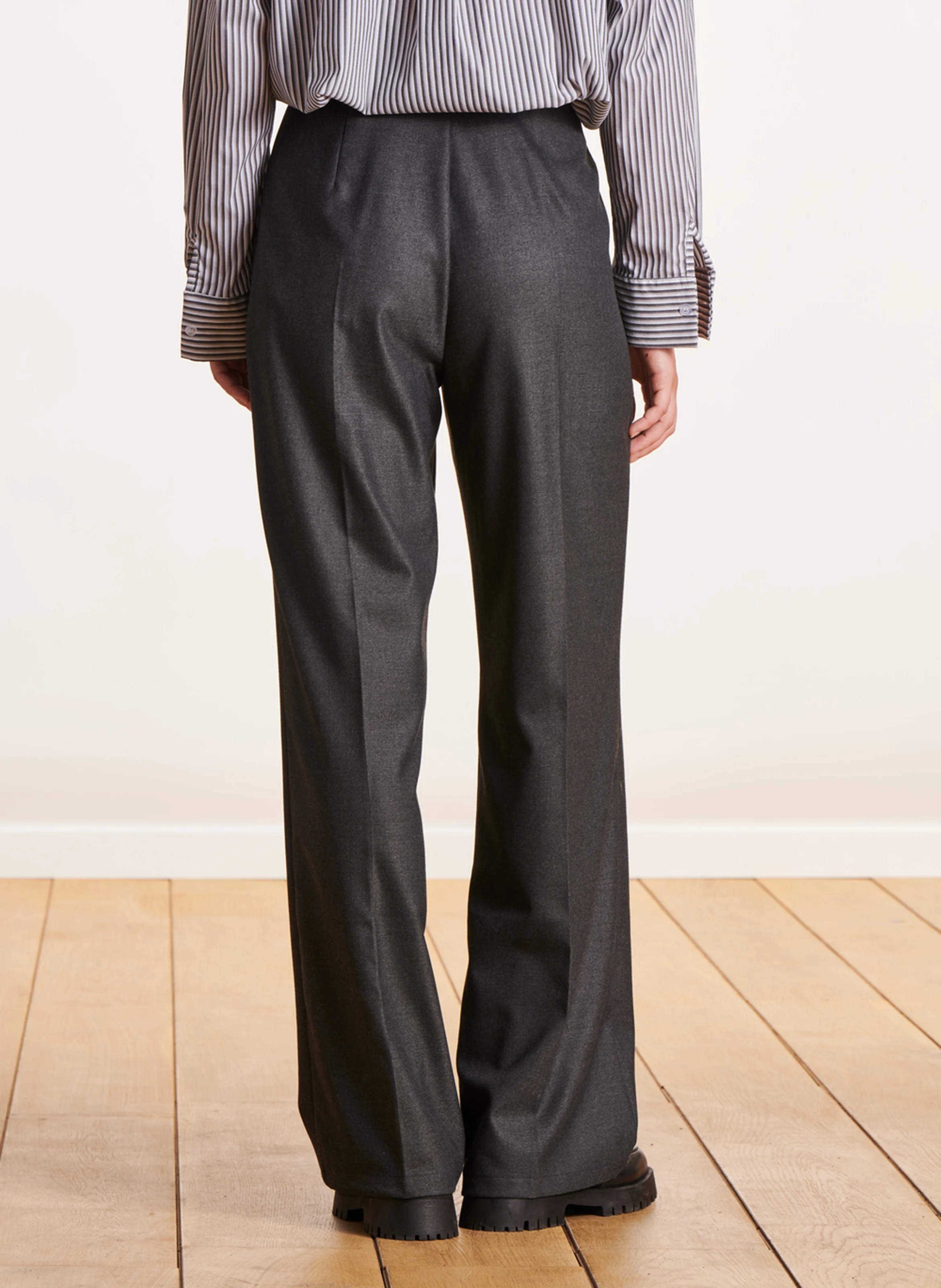 Pantalon large| Gris