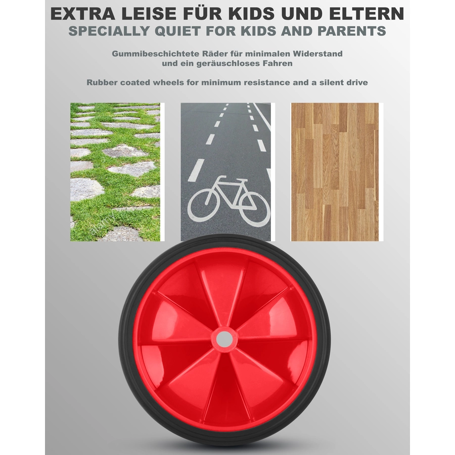 PROMETHEUS BICYCLES® Sützräder Universell für 12 bis 18 Zoll Rot