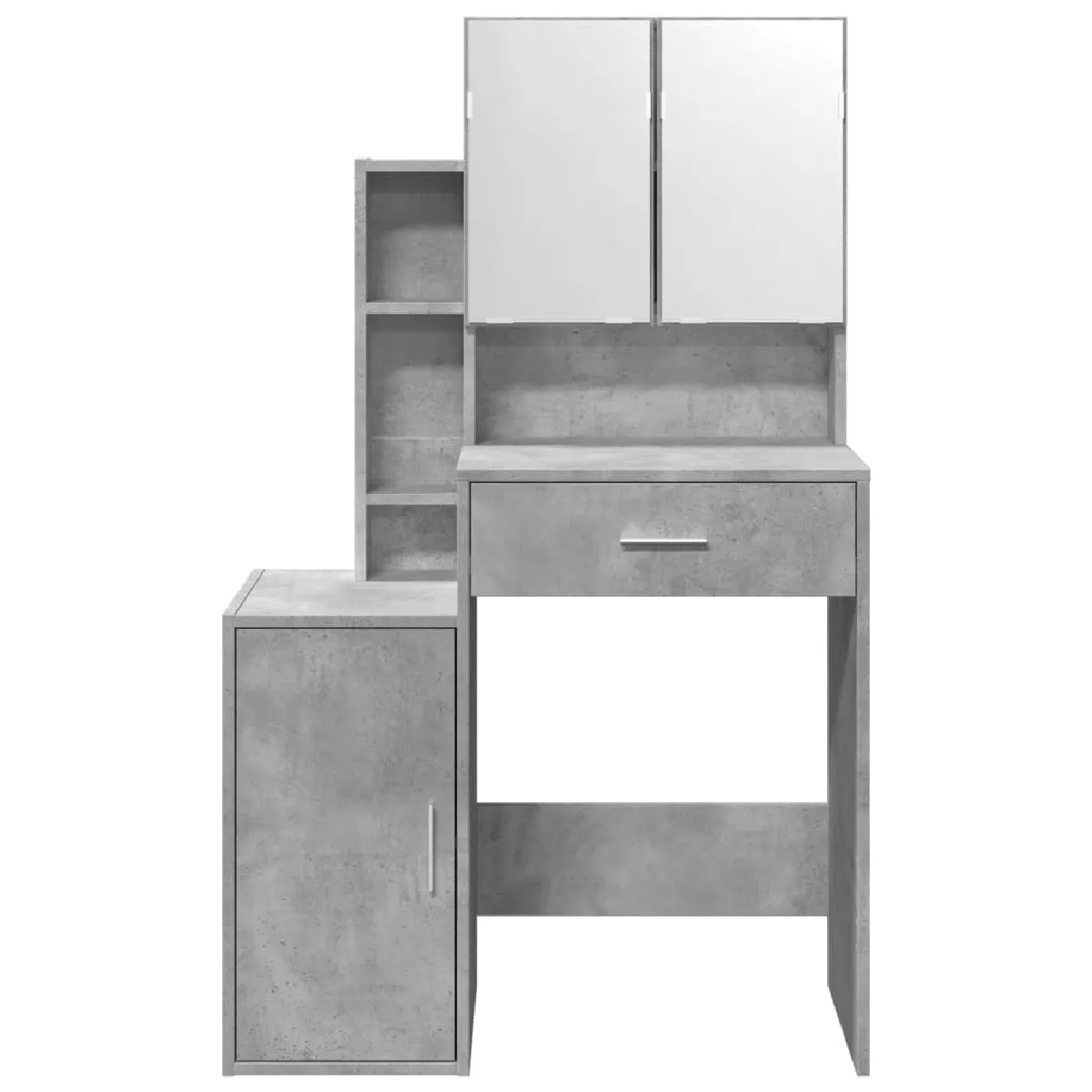 vidaXL Coiffeuse avec Armoire - Gris Béton