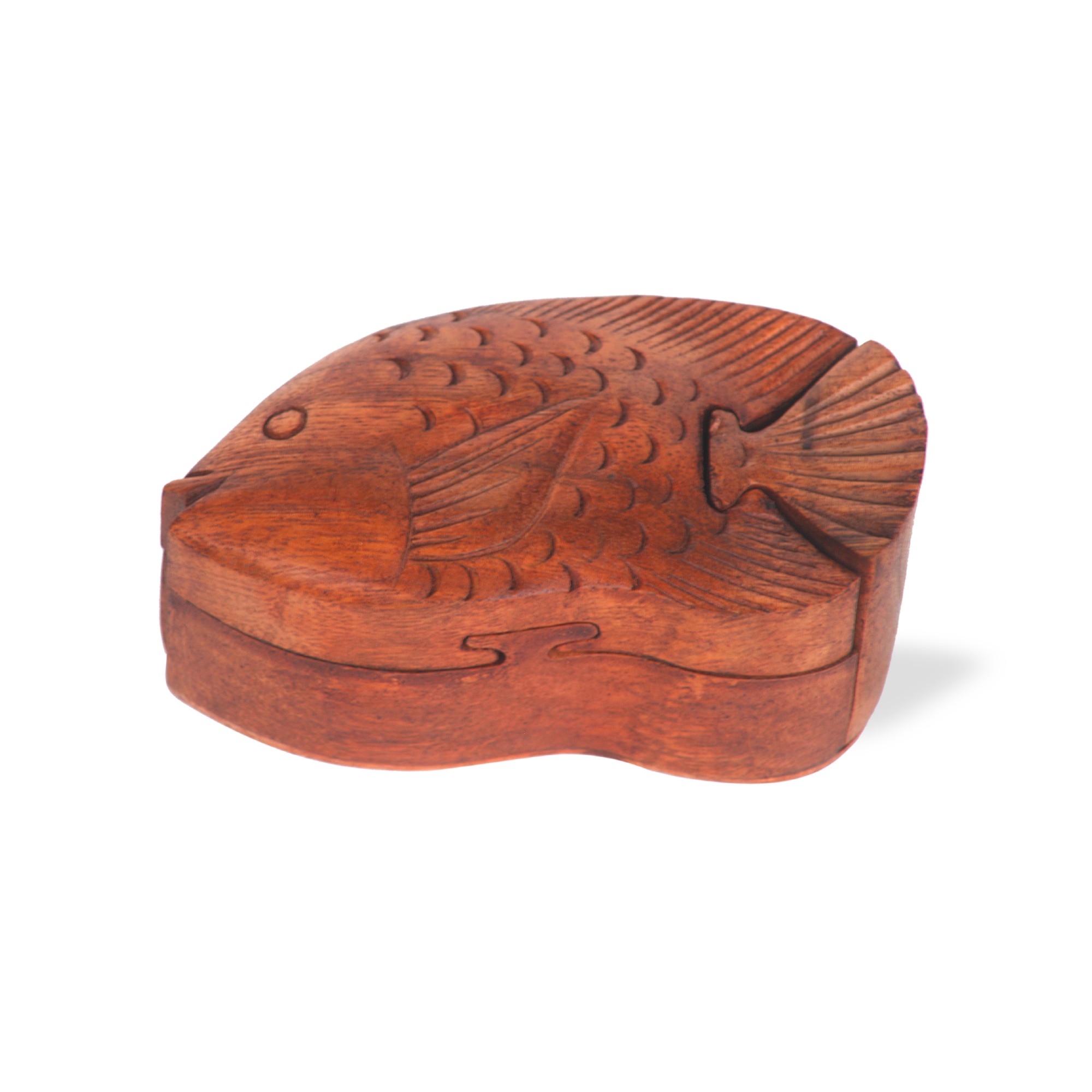 Secret Box 'Fish', braun, T 7,5 cm, B 13,5 cm, H 6,5 cm von fischer's lagerhaus
