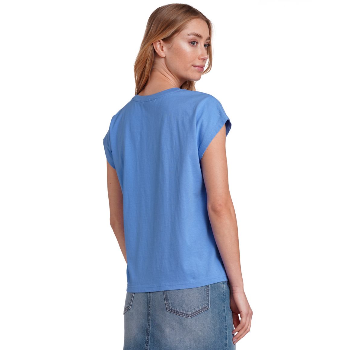 Jonas Nielsen Damen T-Shirt mit überschnittenen Ärmeln hellblau