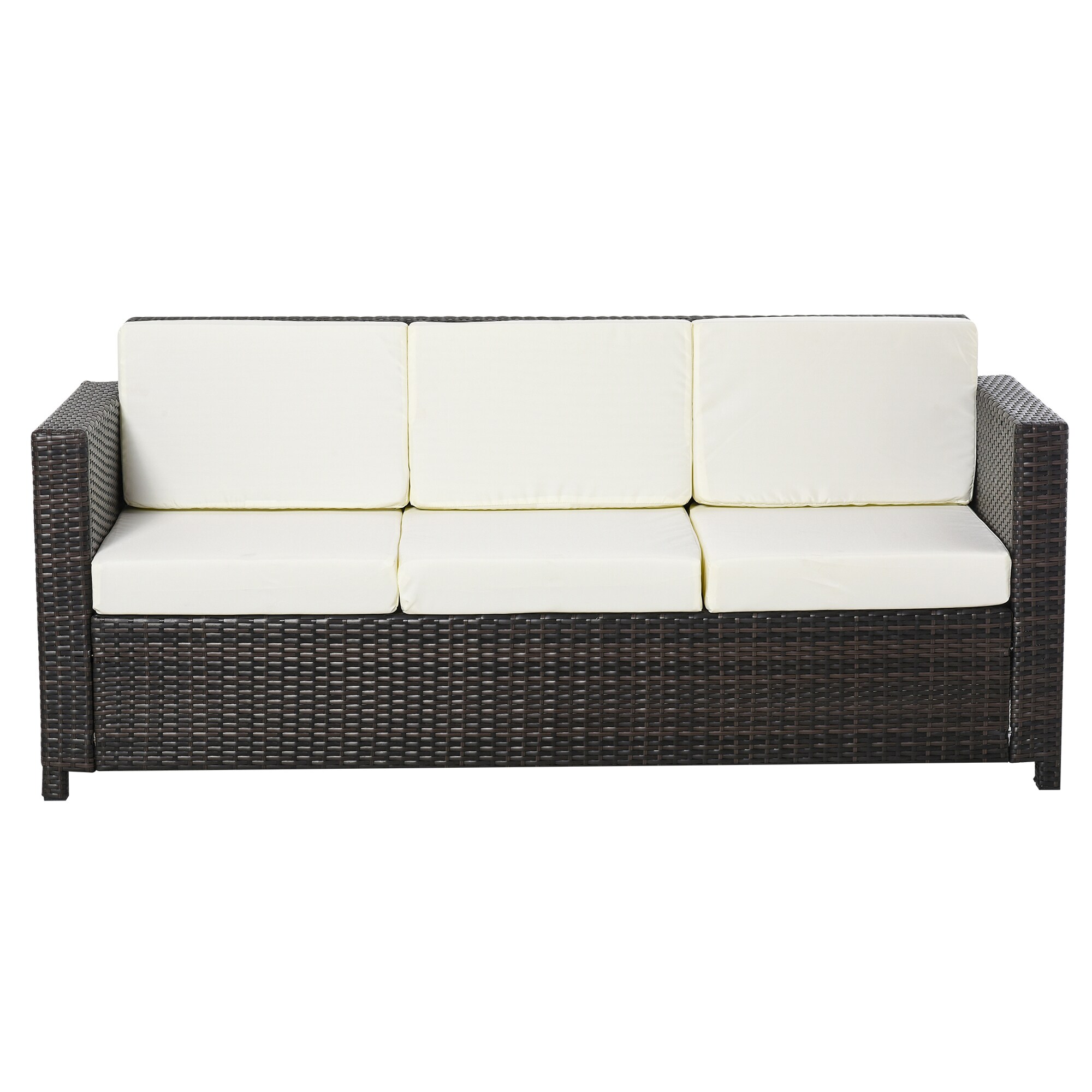 Outsunny 3 - Sitzer Rattansofa mit Kissen 185 x 70 x 80 cm (LxBxH?