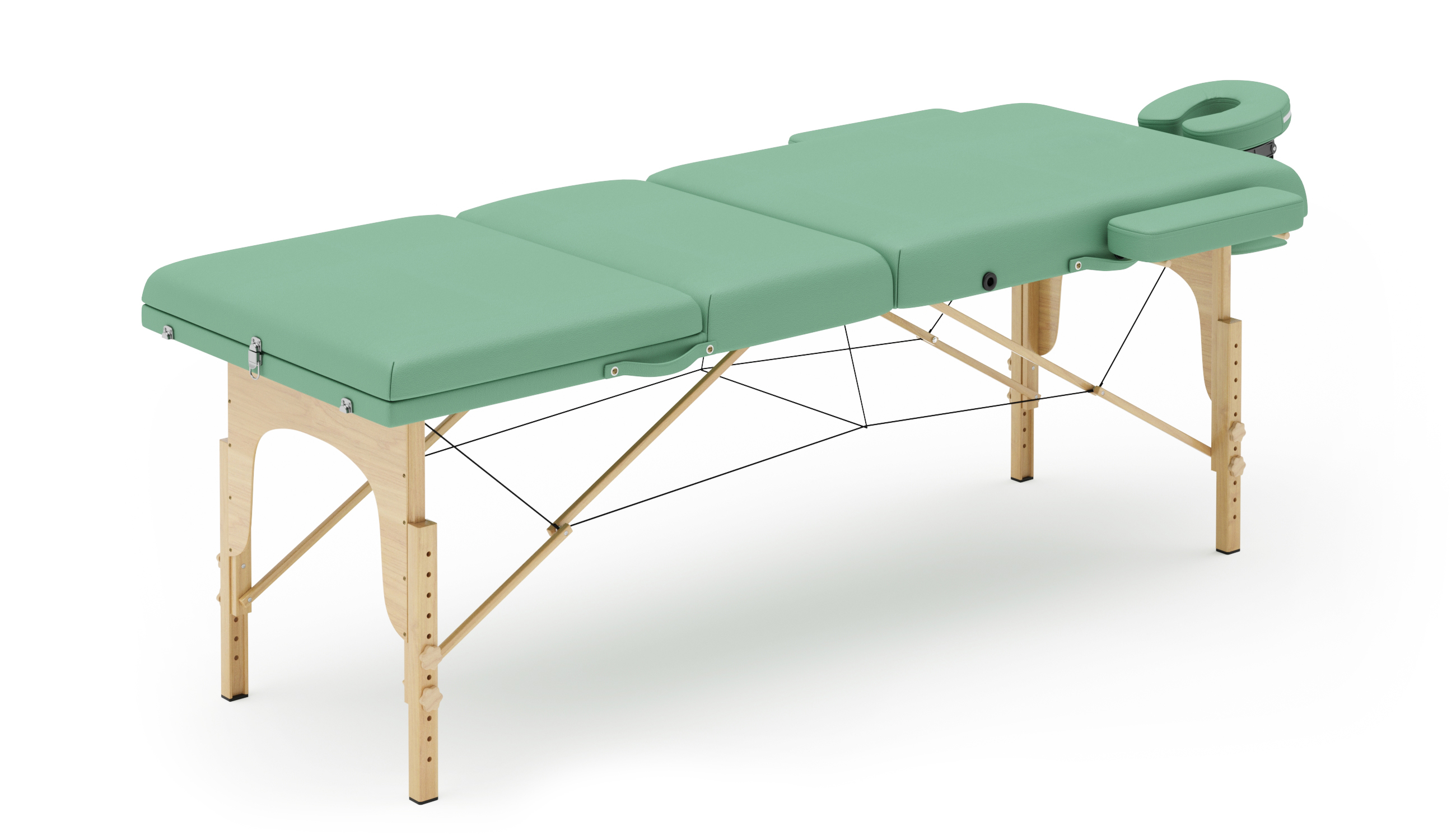 Massageliege 3-Zonen mit Lagerungsrollen türkis