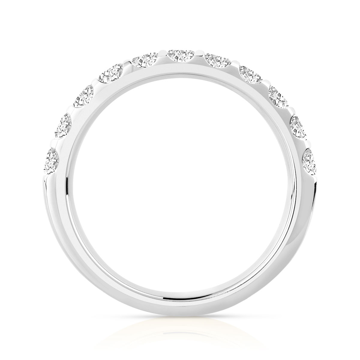 Alliance demi-tour or 750 blanc diamant