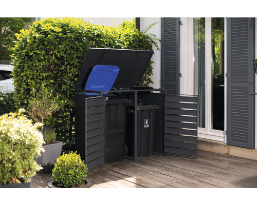 WESTMANN bakkenopbergbox inclusief gasveren en dekseldempers, 132 x 80 x 116 cm, antraciet