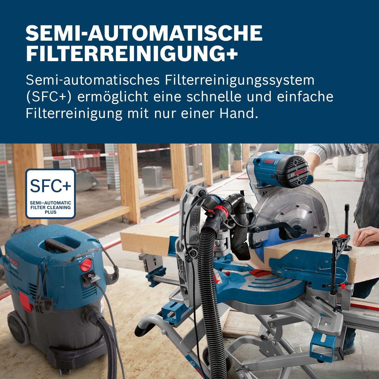Bosch Professional Nass-/Trockensauger GAS 35 L SFC+ (Leistung 1200 Watt, 35 L Behälter, 3 m Schlauch)