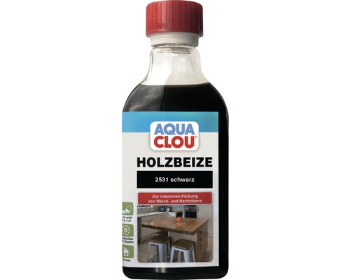 AQUA CLOU houtbeits zwart 250 ml