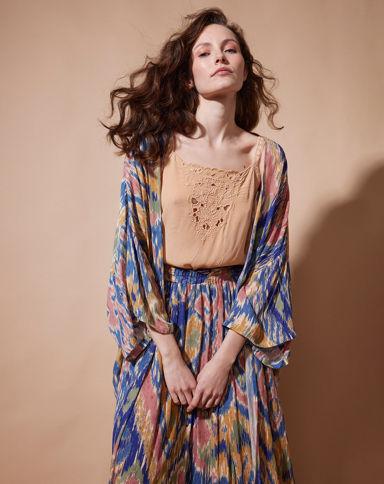 Louizon Kimono Jemima imprimé bleu