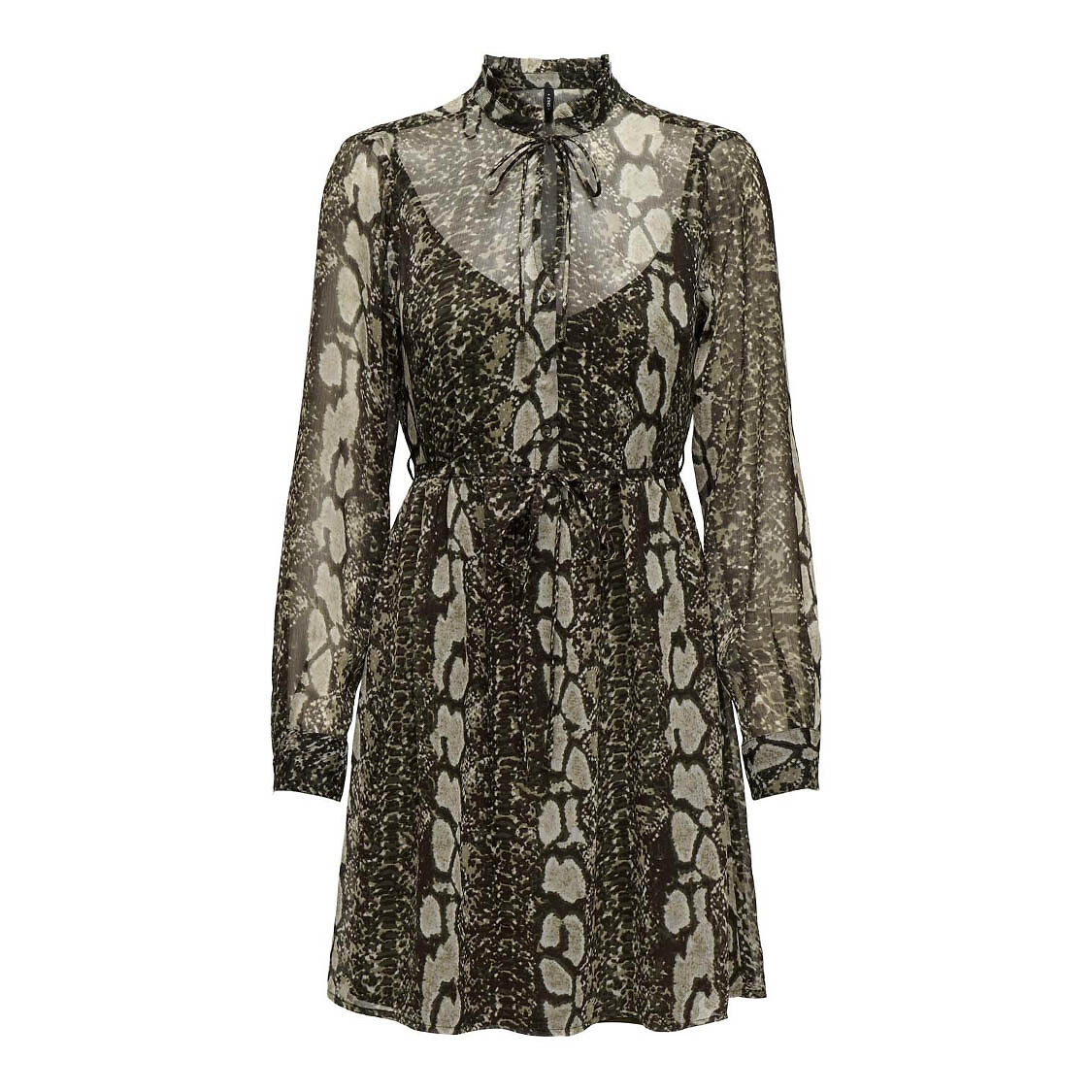 SOMENTE<br>Vestido estampado, amarração no pescoço