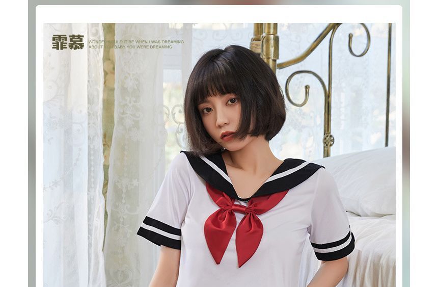 Secret Dream - Zeemanskraag Uniform Lingerie Kostuumset