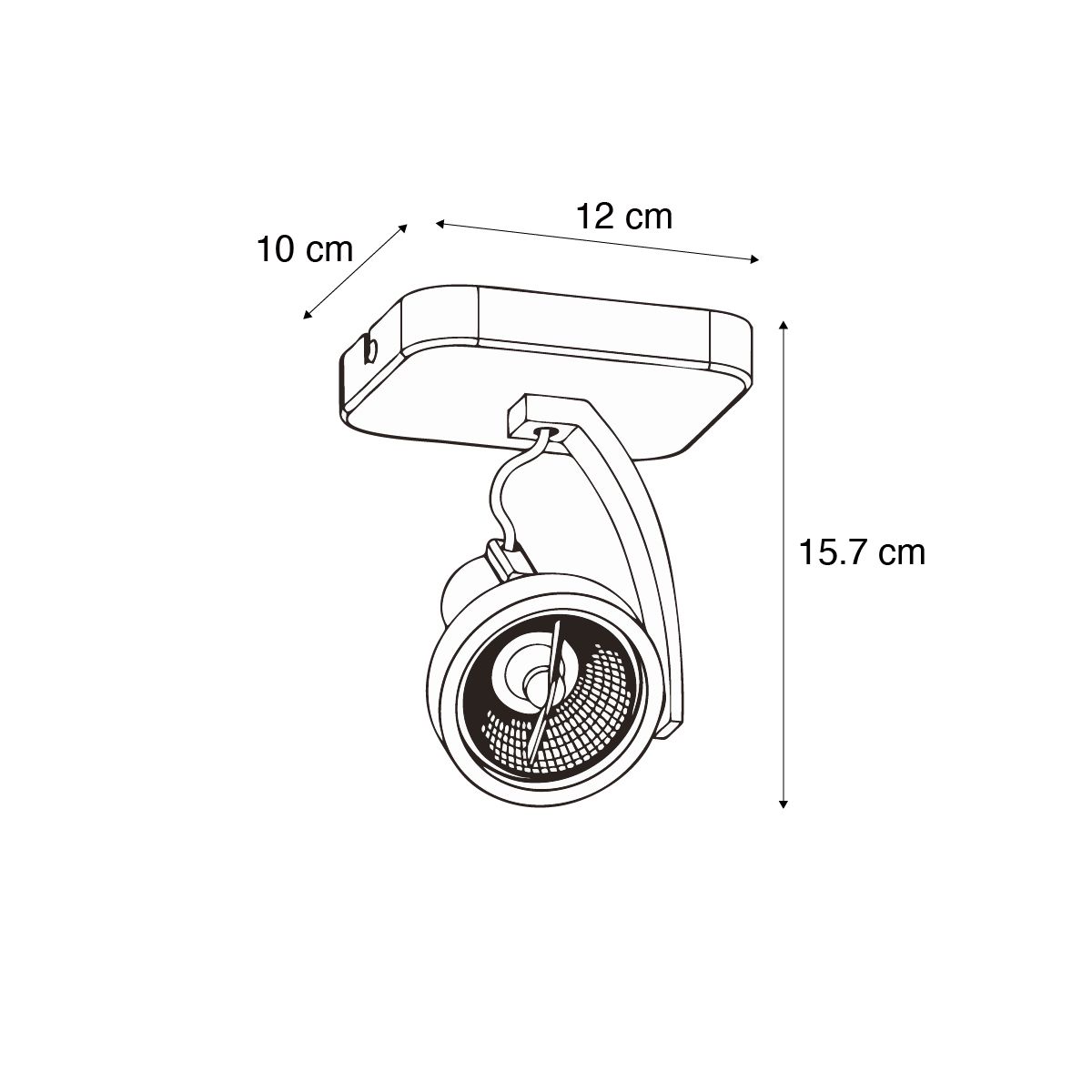 Design plafondspot zwart GU10 70mm draai- en kantelbaar - Vo