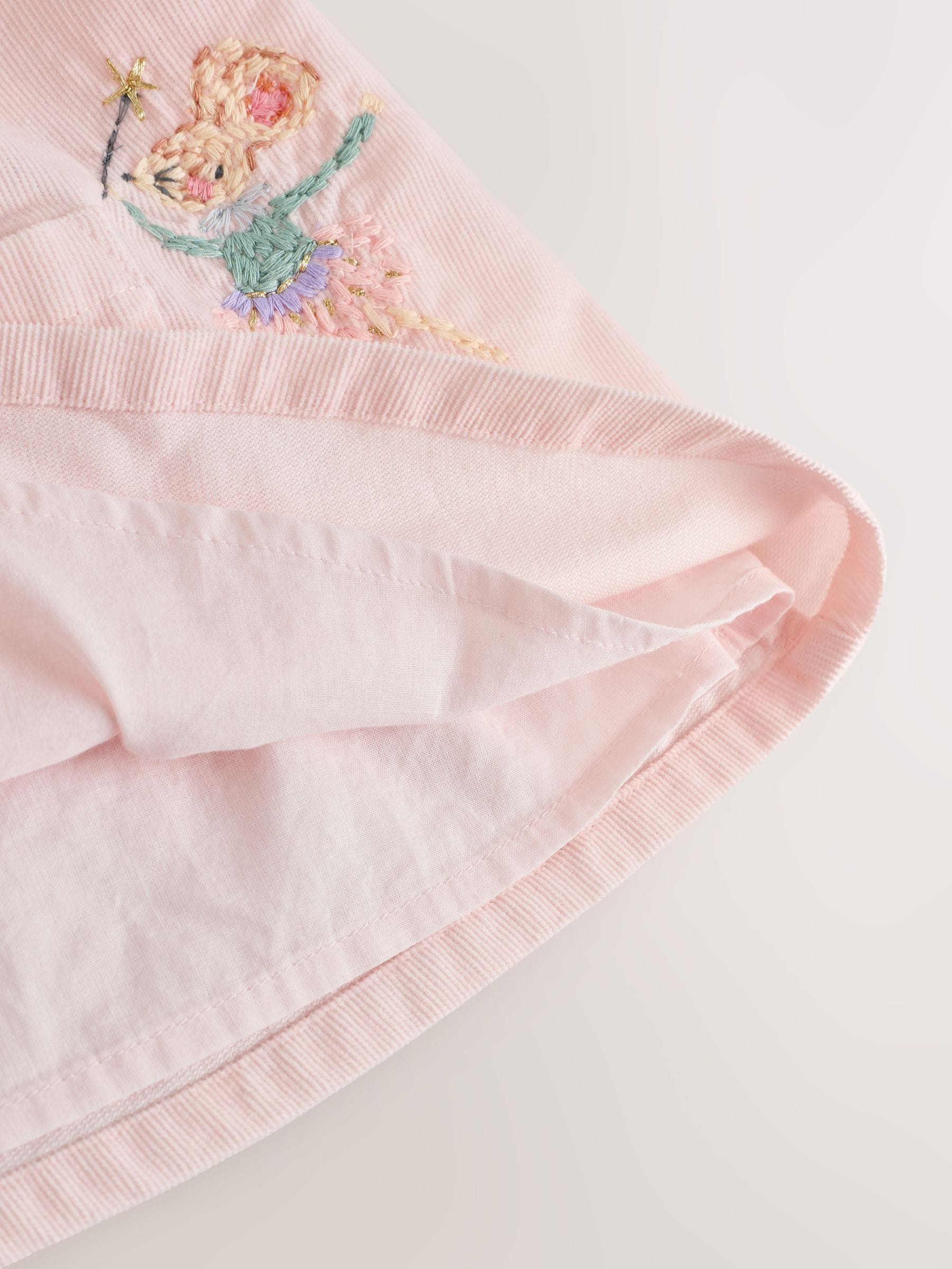 Roze feeënmuis - Baby geweven jurk met kraag en maillot (0mnd-2jr)