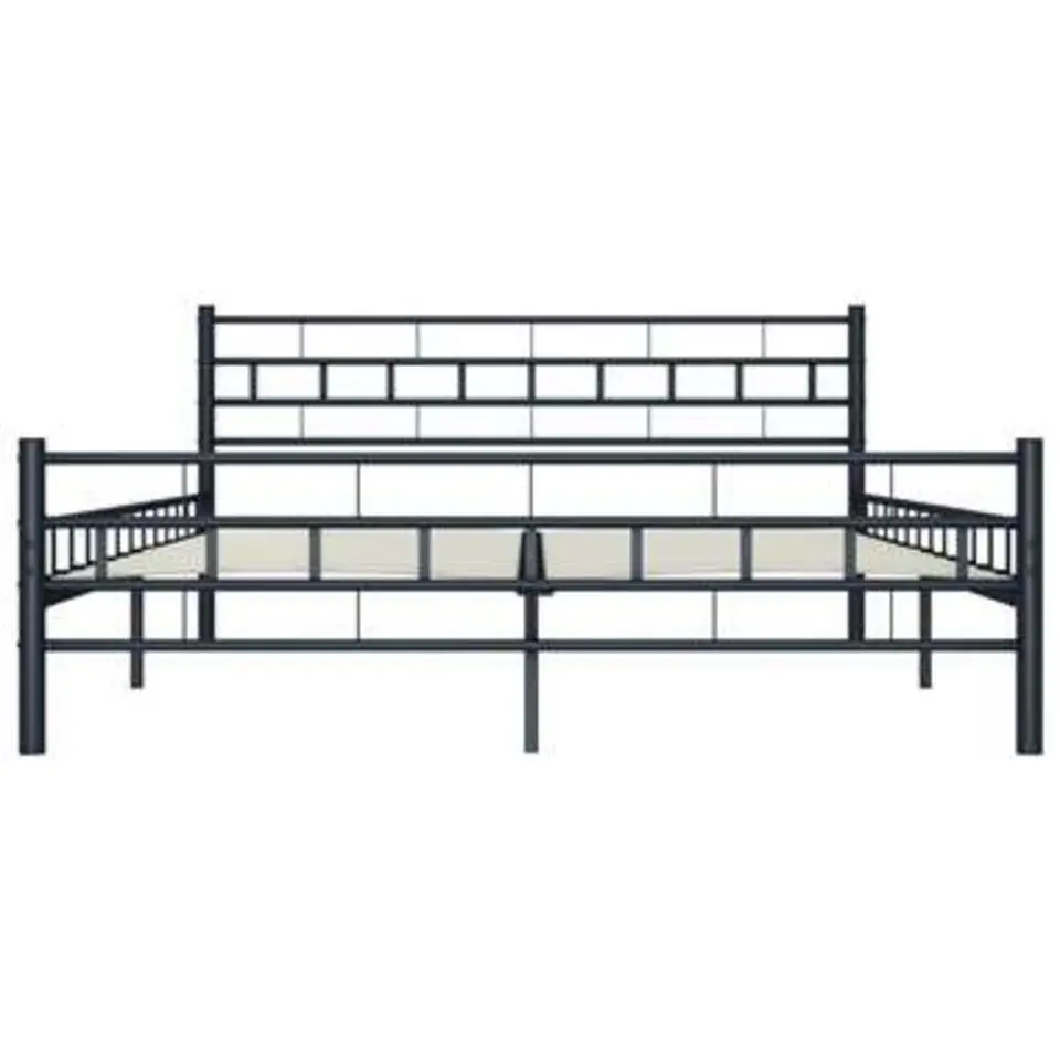 vidaXL - Bed frame met hoofdeinde - Zwart - Staal - 140x200 cm