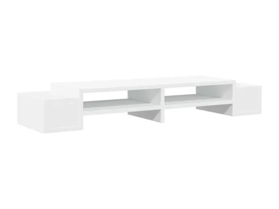 Support de moniteur avec rangement blanc bois d'ingénierie